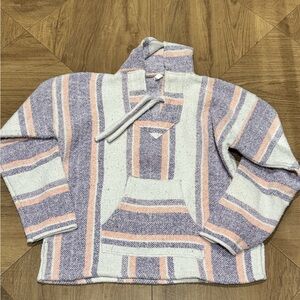 Striped Cowl Neck Sweater - Pink and White